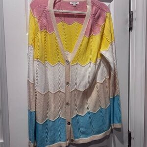 ANDREE BY UNIT Women's Colorful Chevron Cardigan